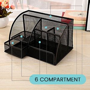 MeRaYo Metal Mesh Desktop Organizer Pen and Pencil Stationery Storage ...