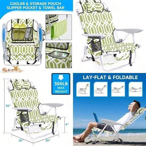 Portable Beach Chair For Adults Outdoor Lightweight Camping Chair Lay ...
