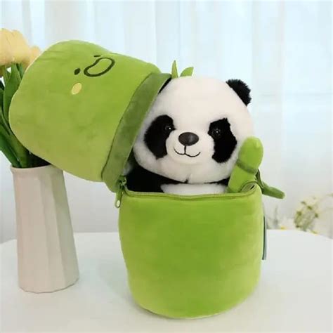 Buy YBN Cute Panda Plush Toy in Bamboo - Teddy Bear Kawaii - Birthday ...
