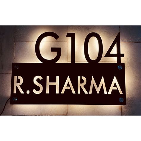 Metal Designer Name Plate – customizable – Black matt finish