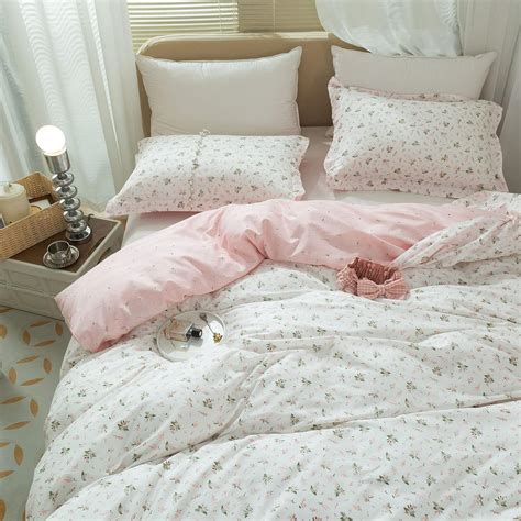 Amazon.com: Floral Girls Duvet Cover Twin XL Cotton Pink Floral Duvet ...