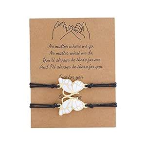 Buy El Regalo Best Friends Butterfly Friendship Bracelets for 2 Girls ...