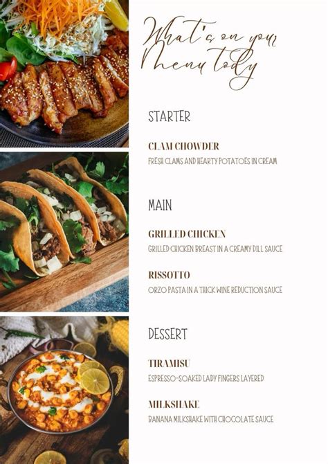 Image result for First Course Meal Sample