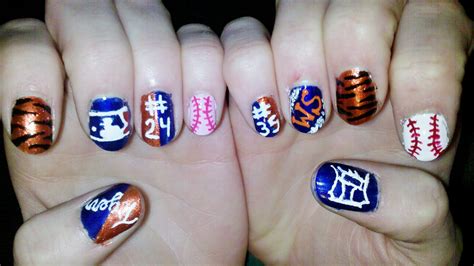 Detroit Tigers NAILS for the World Series 2012 | Sports nail art, Tiger ...