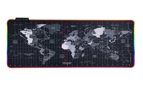 INOVERA (LABEL) RGB Light World Map Anti-Slip Extended Desk Mat Gaming ...
