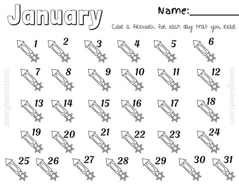 Free Printable Reading Charts for Kids (Month by Month) - Saving Talents