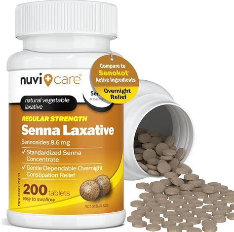 Amazon.com: NUVICARE Senna Laxative Tablets 8.6 mg – Natural Senna Leaf ...