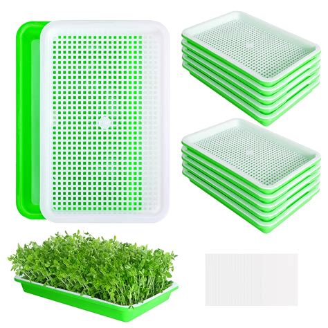 EBaokuup 10Packs Seed Sprouter Tray with Drain Holes - BPA Free Seed ...