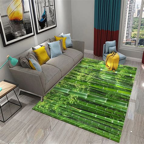 Large Carpet 3D Green Bamboo Forest Bamboo Carpet for Bathroom Mat ...