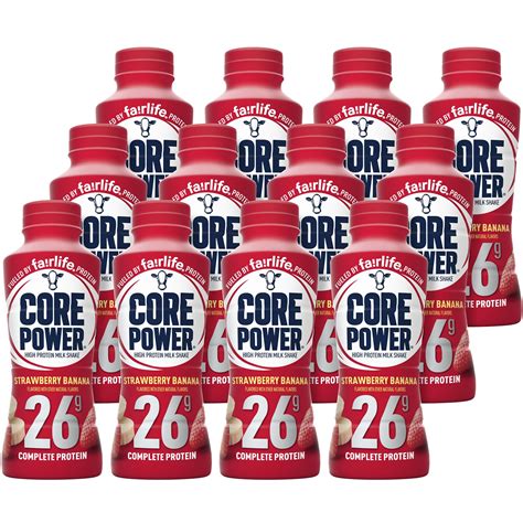 Core Power Protein Milk Shake, Strawberry Banana 12ct | FreshDirect