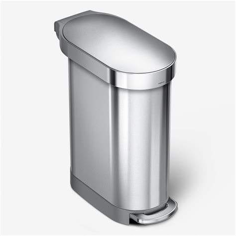 simplehuman 45 Liter / 12 Gallon Slim Kitchen Step Trash Can with Liner ...