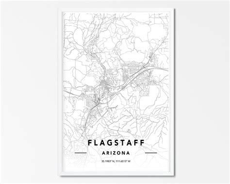 Flagstaff Arizona DIGITAL DOWNLOAD Print, Flagstaff Map Poster, Map Of ...