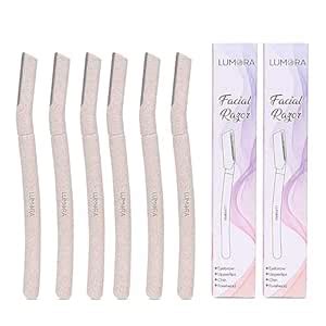Lumora Facial Razor for Women - Pack Of 6 | Ideal for Eyebrows, Upper ...