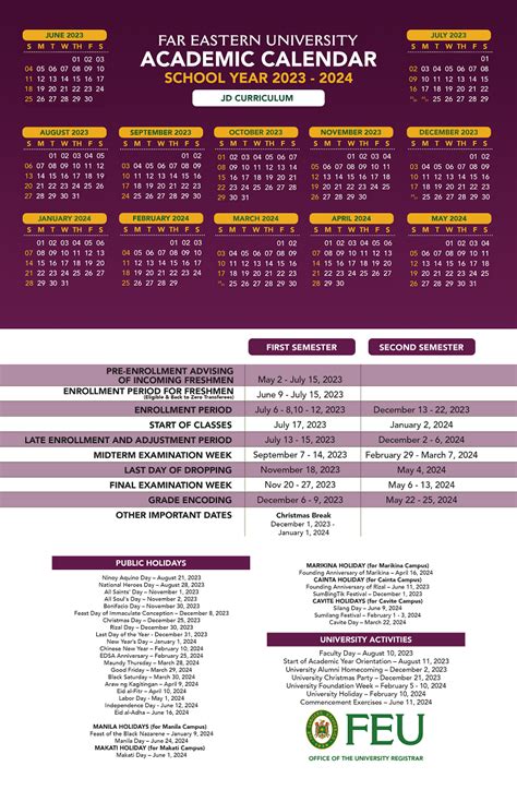 Academic Calendars • Far Eastern University