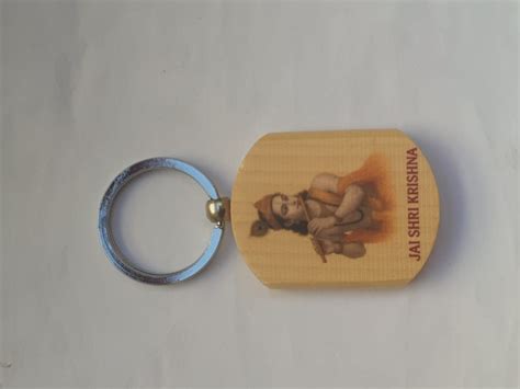 Jai Shri Krishna - Jai Shri Ram | Key Chain | UV Printing on Wood