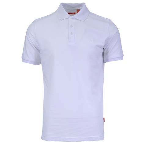 Izod Men's Basic Fit Plain Polo Shirt w/ Knitted Collar (White ...