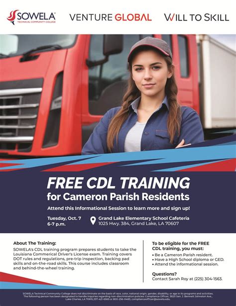 Free CDL Training - Cameron Parish Police Jury
