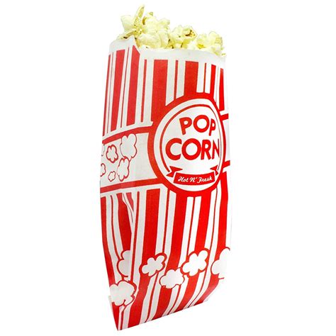 Popcorn Bags. Coated for Leak/Tear Resistance. Single Serving 1oz Paper ...