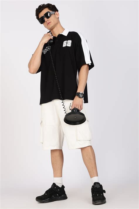 Retrograde: Black and White Oversized Polo – Eszett