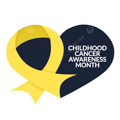 Childhood Cancer Awareness Month With Yellow Gold Ribbon And Blue Heart ...