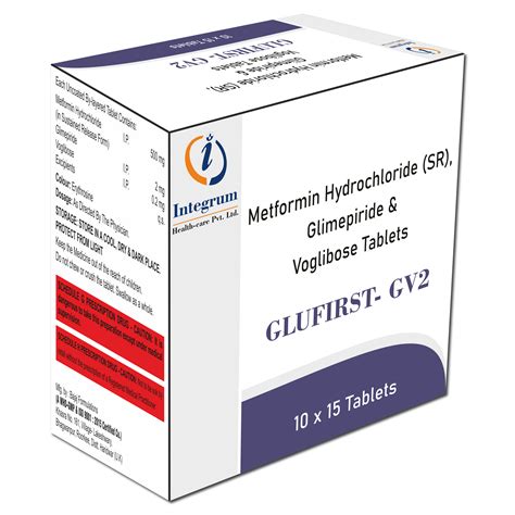 GLUFIRST-GV2 Tablet with Metformin Hydrochloride(SR) 500 mg + Glimepiride 2 mg + Voglibose 0.2 ...