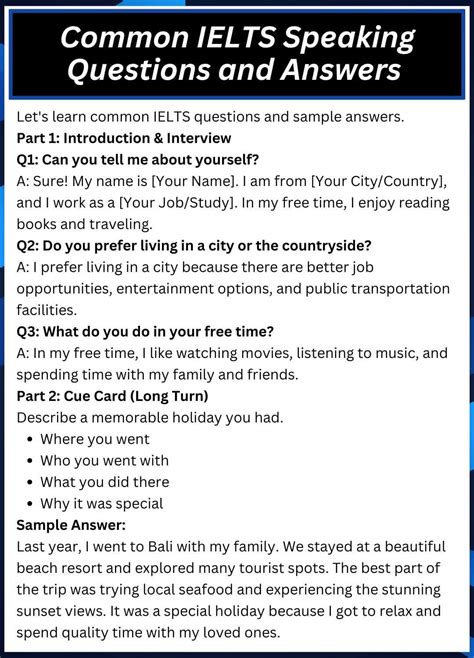 Ielts Speaking Questions And Sample Answers Common IELTS Speaking