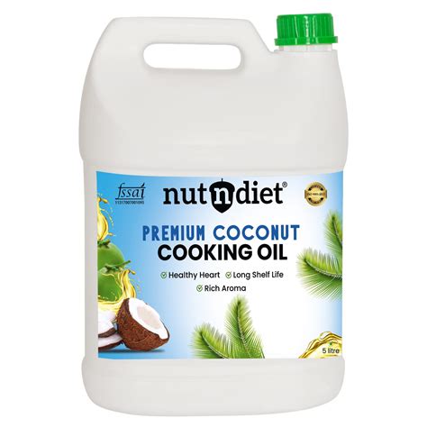 nutndiet Premium Edible Coconut Oil For Cooking, CAN 5 Litre : Amazon ...