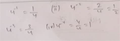 4 power 3 = 4 × 4 × 4 = 644 power 2 = 4 × 4 = 16 = 64/4 4 power 1 = 4 ...