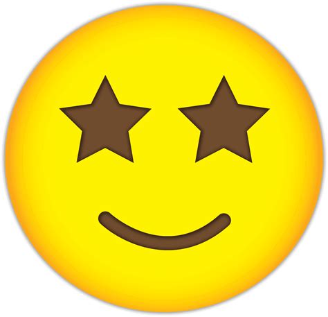 Star Eyed Smiley Face Emoji PNG Image