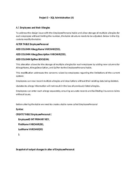 Program 3 - nnn - Project 3 – SQL Administration (A) A Employees and ...