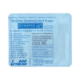 Dynapar Aq 75 Mg Prefilled Syringe 1 Ml - Uses, Side Effects, Dosage ...