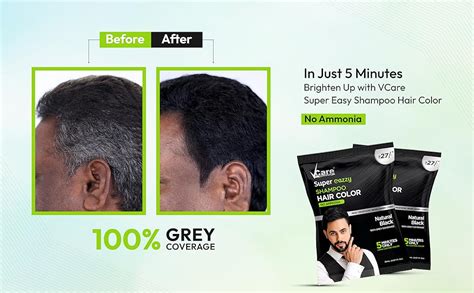 Buy VCare Super Eazzy Hair Colour Shampoo for Women and Men 20ml | Only ...