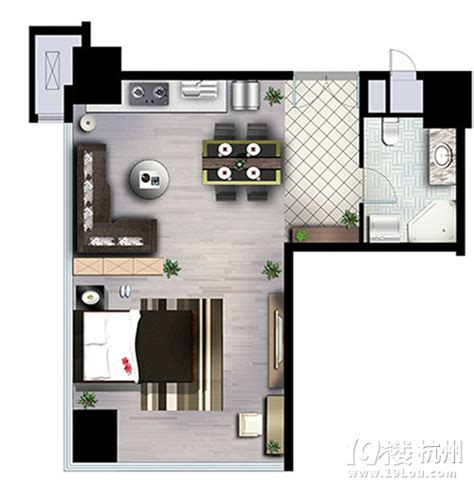 海宁银泰城·公寓酒店户型图，包含样板房和实景图，A户型-设计会所-19楼家居