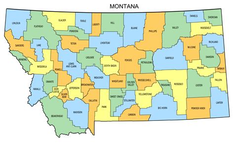 Montana Map With Counties - World Map Wizard