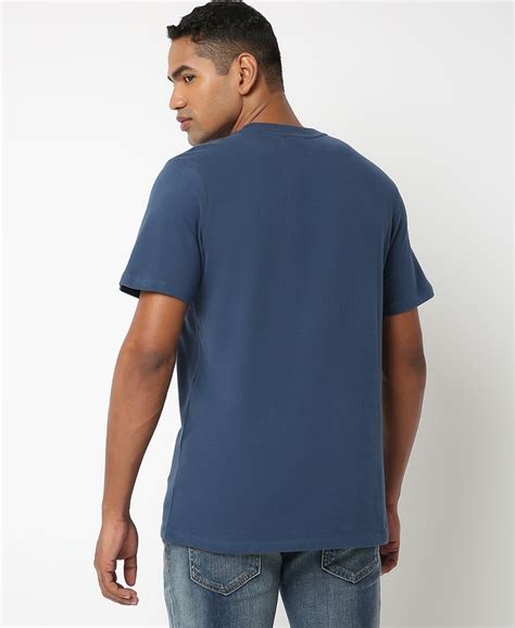 VINTAGE VARSITY PRINT MEN'S BLUE T-SHIRT