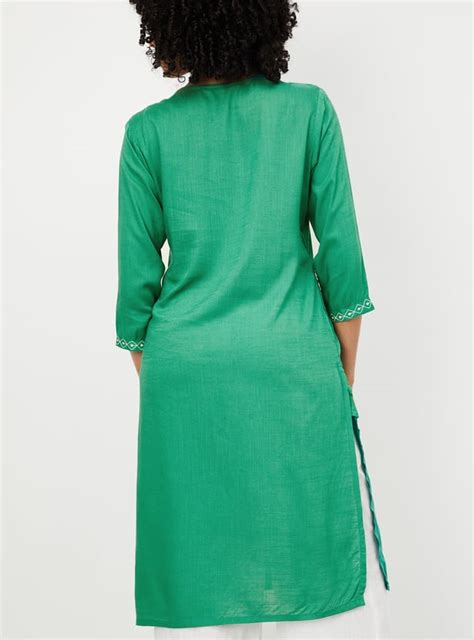 Buy Women Embroidered Straight Kurta with Pocket Online at just Rs. 599 ...