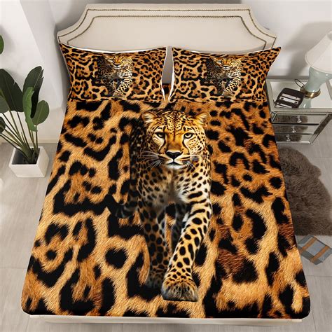 Leopard 3D Bedding Sets Jaguar Cheetah Print Bed Sheets Queen, Wild ...
