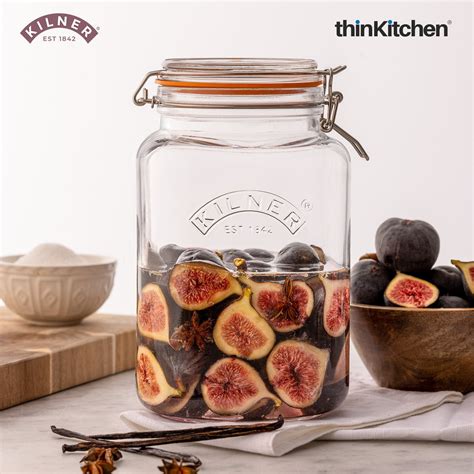 Buy Kilner Glass Clip Top Square Jar 3 Litre – thinKitchen