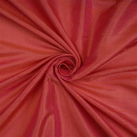 Buy (Pre-Cut 4.80 Mtr ) Pink Color Dupion Silk Fabric 20090-480/13 | FFAB