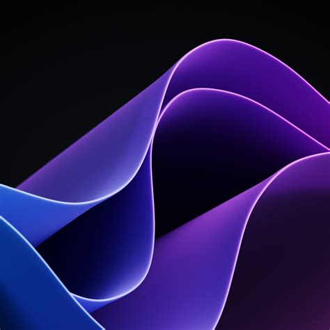 Waves Wallpaper 4K, Purple, Windows 11, Dark Mode