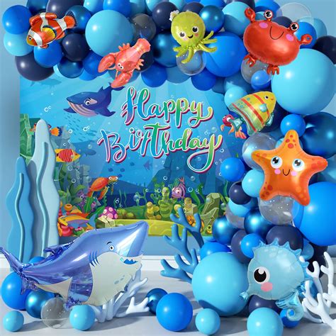 Buy MOMOHOO Under The Sea Party Decorations - 106Pcs Ocean Theme ...
