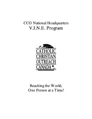 Fillable Online VINE Program - Catholic Christian Outreach Fax Email ...