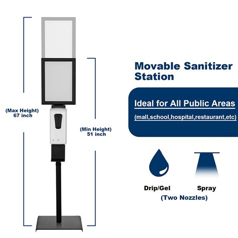 Automatic Hand Sanitizer Dispenser with Adjustable Stand & Sign Board ...