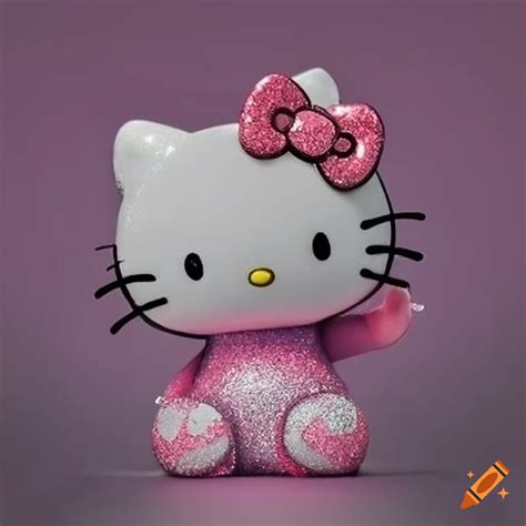 Glittery 3D Hello Kitty character on Craiyon