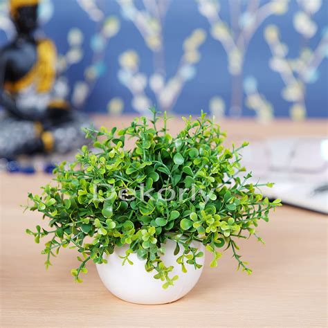 Buy Dekorly® Artificial Plants Fake Mini Potted Plant Small Greenery ...