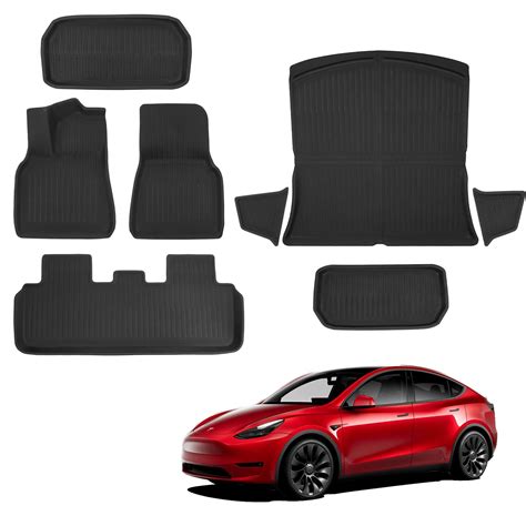 BASENOR 8PCS Tesla Model Y Floor Mats 3D Full Set Interior Liners All ...