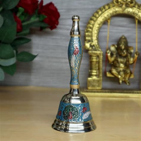 AC Anand Crafts l Pure Brass Pooja Bell l Hand Bell l 6" Height l Pooja ...