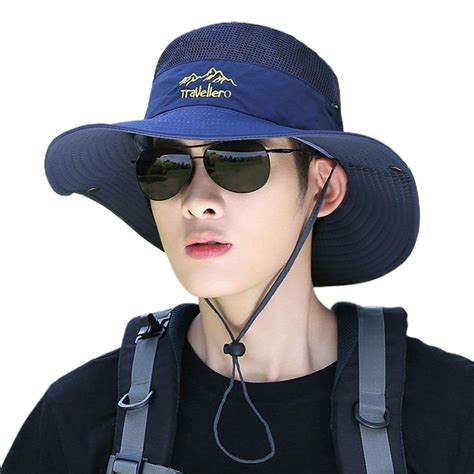 Buy Alexvyan Blue Travellero Round Hat Sun Visor Hats for Men UV ...