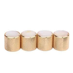 4 Volume Tone Control Knob For Electric Guitar Golden +Pearl White ...