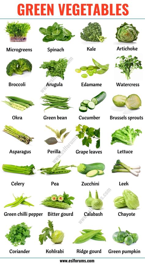 Green Vegetables in English - ESL Forums